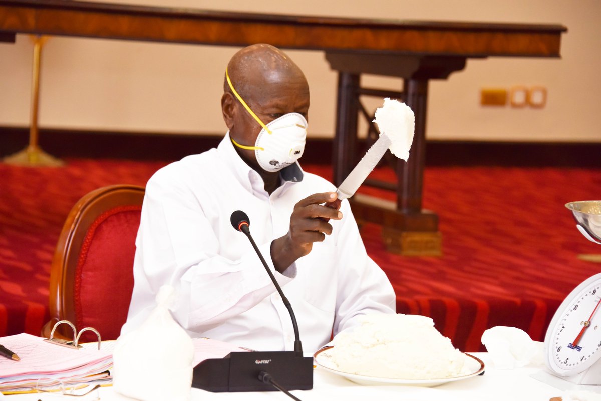 Uganda's Museveni roots for Cassava and urges Ugandans to eat cassava if bread is expensive. (Twittter)